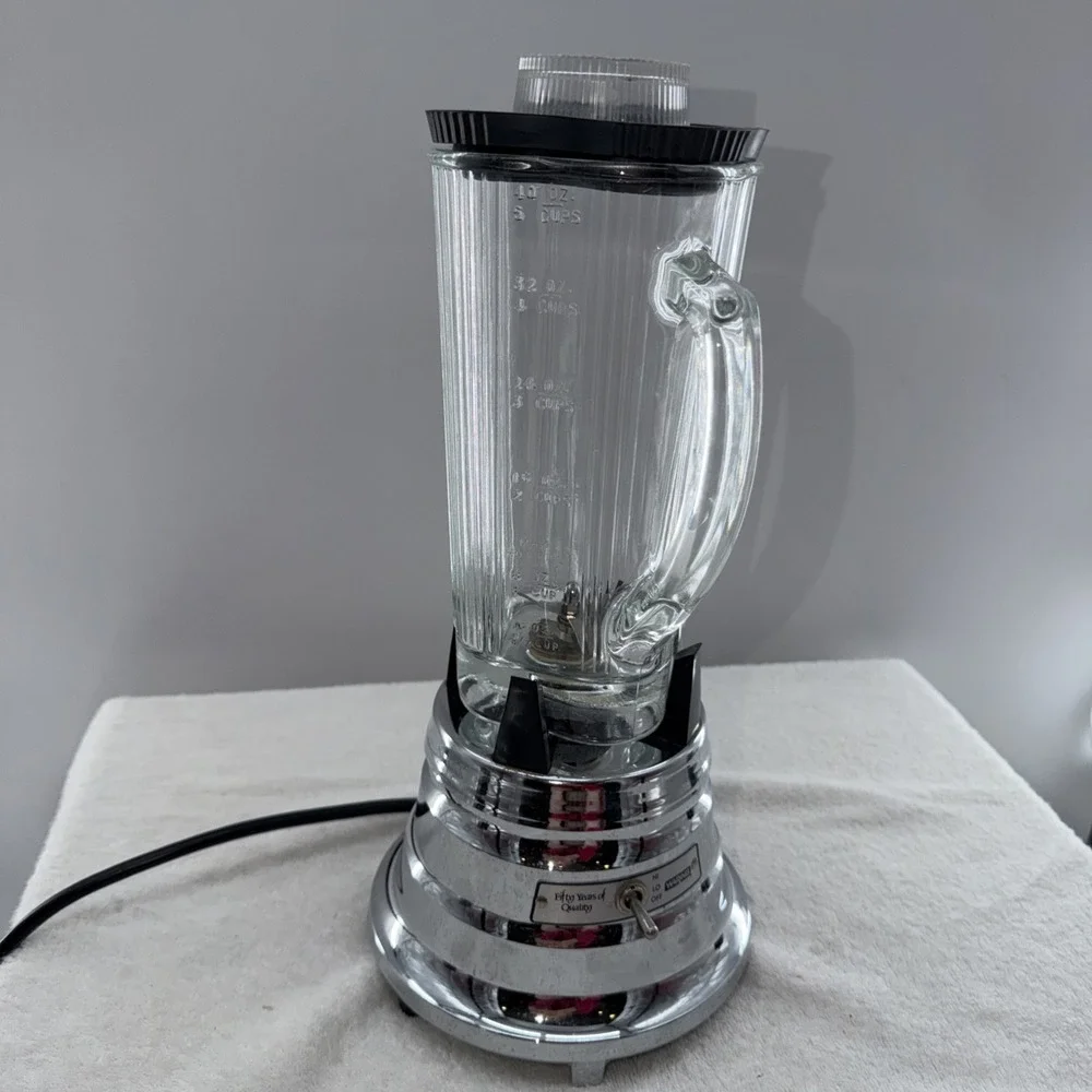 Retro 50th Anniversary Chrome Waring Blender, Model 51BL25, works great!